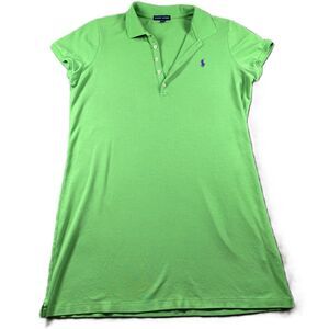 Ralph Lauren Women Polo Dress Preppy Tennis Prep Casual Bright Green XL I107